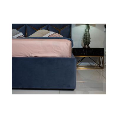 Ліжко Крістал з ПМ Сіро-синій, 180x200 (1351205730) недорого