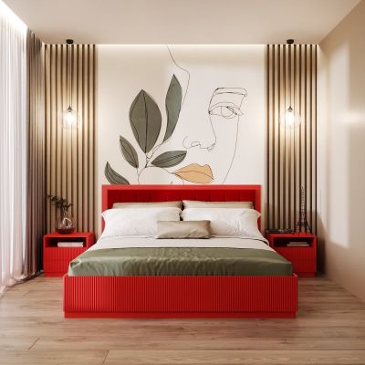 Кровать Орлеан Красный, 140x200 (68636863)