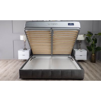 Кровать Теана с ПМ Серый, 160x200 (1351205771) дешево