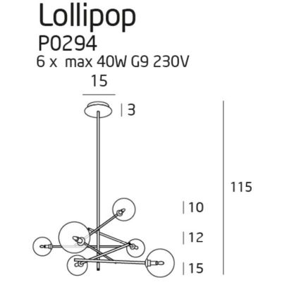 Люстра Lollipop 6 Brass (118866155) с доставкой