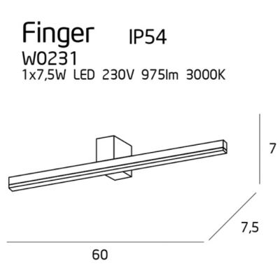 Настінний світильник FINGER 60 Black (118865949) недорого