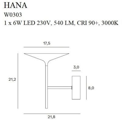 Настенный светильник HANA Black (118865989) дешево