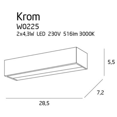 Настінний світильник Krom Chrome (118866035) недорого