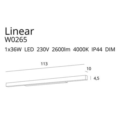 Настінний світильник Linear 36W Black (118866010) недорого