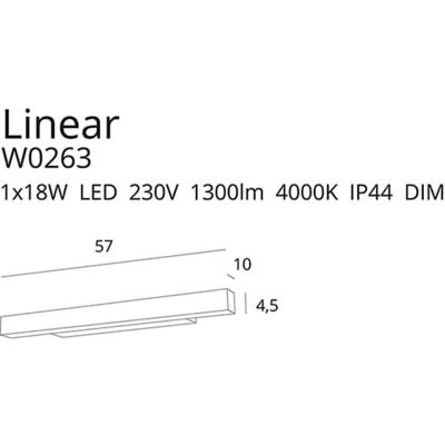 Настінний світильник Linear 18W Black (118866008) недорого