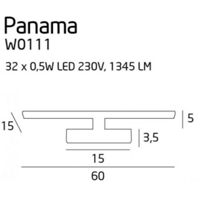 Настінний світильник Panama L Chrome (118866064) недорого