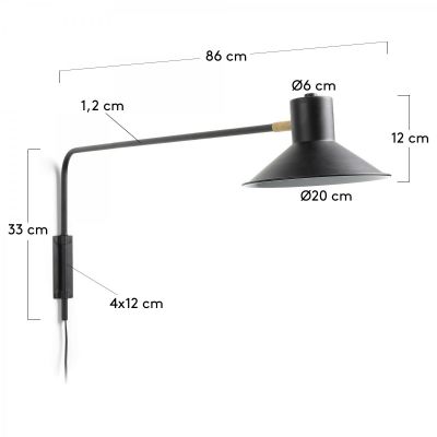 Настенный светильник PLASS L-82 Черный (90733765) недорого