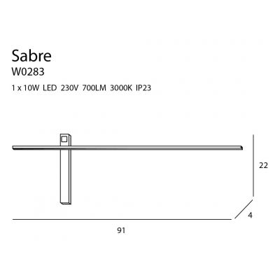 Настенный светильник SABRE 91 Black (118865454) недорого