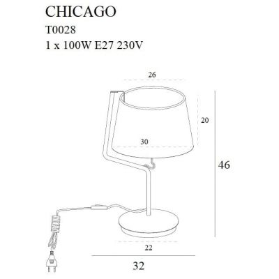 Настольная лампа Chicago Black (118865779) недорого