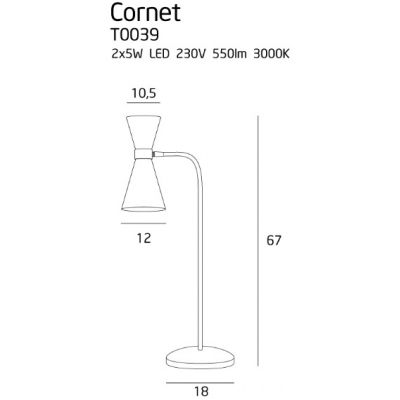 Настольная лампа CORNET Black (118865892) недорого