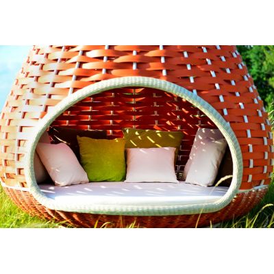 Подвесной лаунж диван Инжир с подушками Оранжевый, Тентовая ткань 301 (41875791) недорого