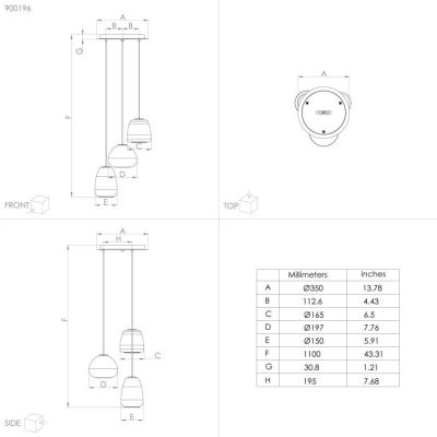 Підвісний світильник AGUILARES D43 Чорний (110732407) дешево