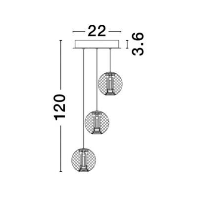 Подвесной светильник BRILLANTE III D22 Золотистый (1591205144) недорого