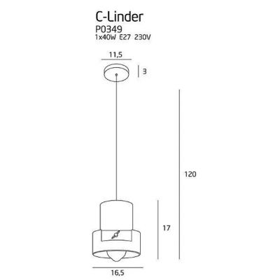 Підвісний світильник C-LINDER Black (118865843) недорого