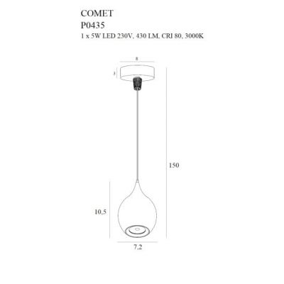 Подвесной светильник COMET DROP Black (118865862) дешево
