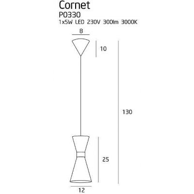 Підвісний світильник CORNET 1 LED Black (118865890) недорого