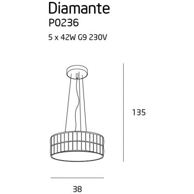 Подвесной светильник Diamante 38 Chrome (118865914) недорого
