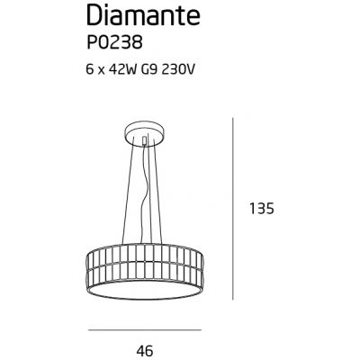 Подвесной светильник Diamante 46 Chrome (118865921) недорого
