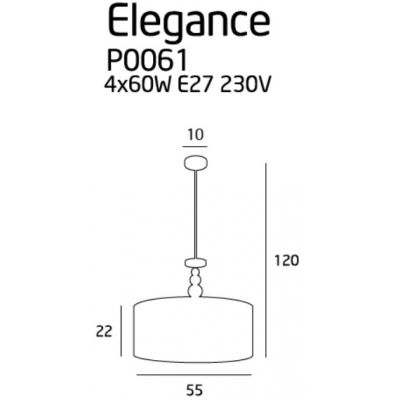 Підвісний світильник Elegance 55 White (118865936) недорого