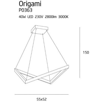 Подвесной светильник ORIGAMI 55 White (118866817) недорого