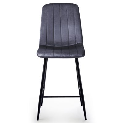 Полубарный стул Petty Velvet Темно-серый (44479168) дешево