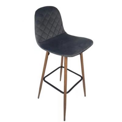 Полубарный стул Space Velour Серый, Натуральный (84512437)