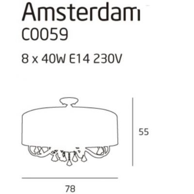 Стельовий світильник AMSTERDAM 80 cm Chrome (118859125) дешево