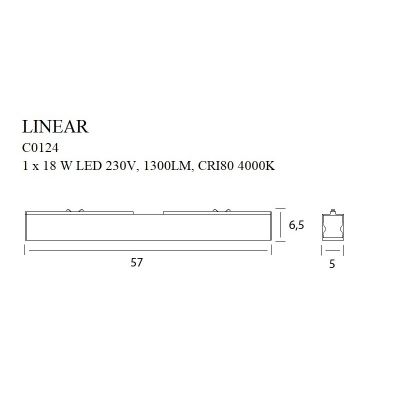 Стельовий світильник Linear 18W White (118866015) недорого