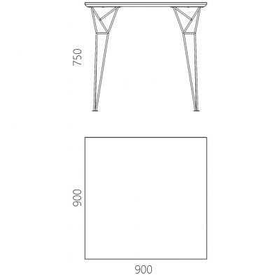 Стол Apollo квадратный 90x90 Белый, Выбеленный ясень (51382232) дешево