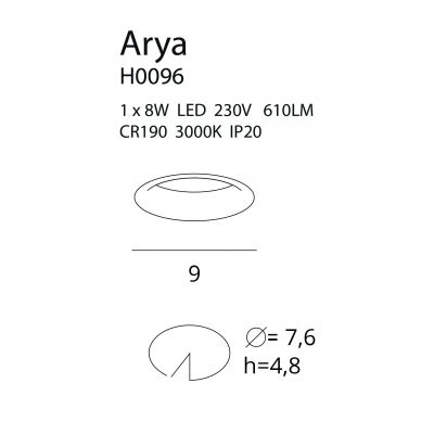 Точковий світильник ARYA FIXED Black (118865588) недорого