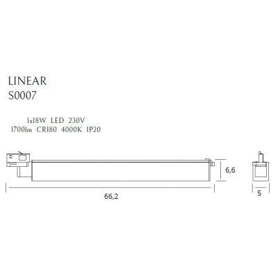 Трековый светильник Linear 18W Black (118866012) недорого