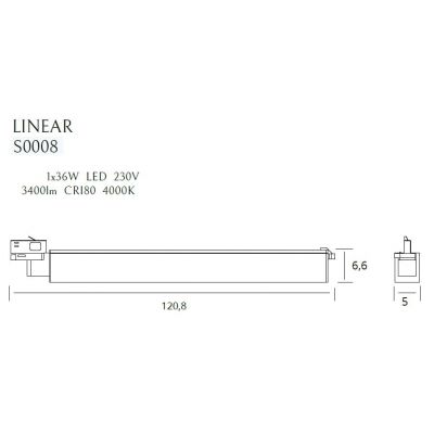 Трековый светильник Linear 36W Black (118866014) недорого
