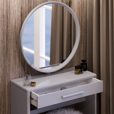 Туалетний столик з дзеркалом Аскольд Світло-сірий (68479449) недорого
