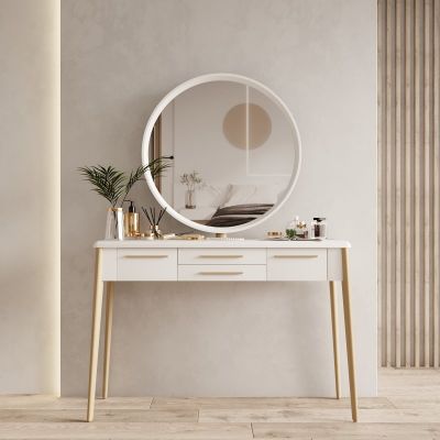 Туалетний столик з дзеркалом Боніто Сонома-білий (68479470)