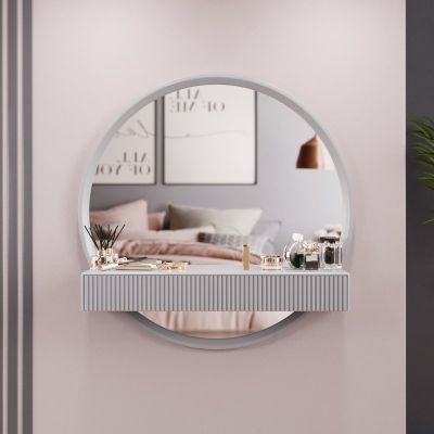 Туалетний столик з дзеркалом Бонжур Світло-сірий (68479457)