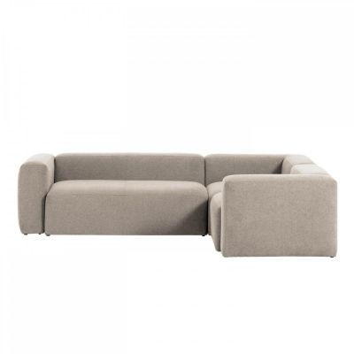 Угловой диван BLOK 3-местный с шезлонгом Светло-серый (90723830)
