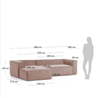 Кутовий диван BLOK Світло-рожевий (90723832) дешево