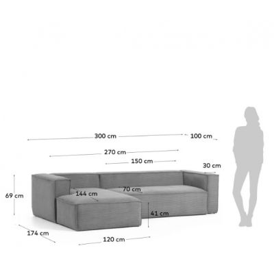 Кутовий диван BLOK Світло-сірий (90723831) дешево