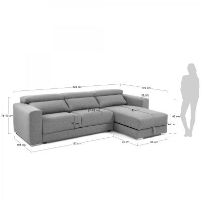 Угловой диван SINGAPORE Серый (90724061) недорого