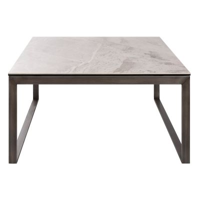 Журнальный стол BRIGHTON 90x90 Светло-серый глянец, Керамика (52383010)