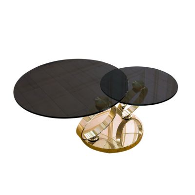 Журнальний стіл Дабл-Рінг D80 Чорний, Золотий (73461322)