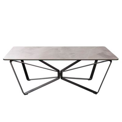 Журнальный стол LUTON 125x70 Светло-серый глянец, Керамика (52383003)