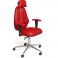 Кресло Classic с подголовником Экокожа Красный, Хром (15083136) с доставкой