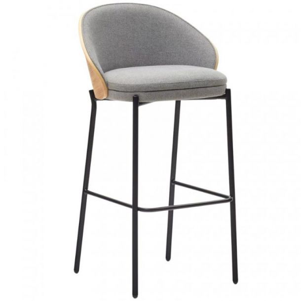 Барний стілець Eamy Світло-сірий, Натуральний (90936078)