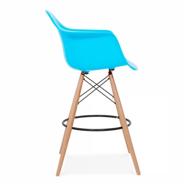 Барный стул Bryan Wood Arm Голубой (44189348) дешево