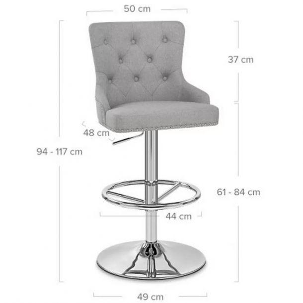 Барный стул City Fabric Серый (84512448) цена