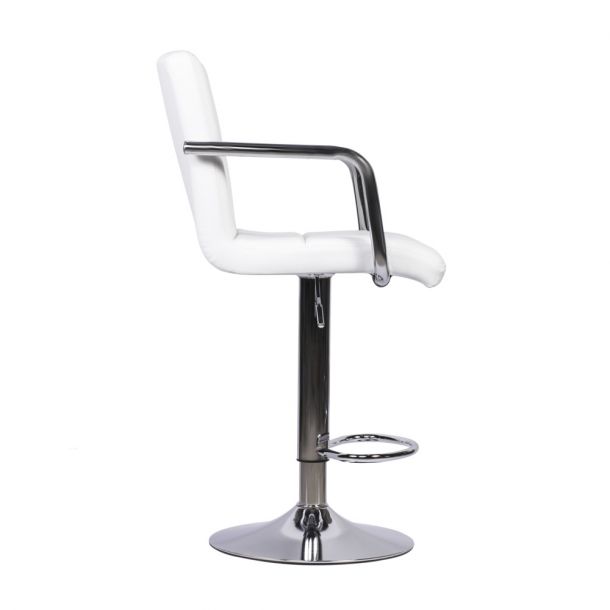 Барный стул Dublin Arm Eco Chrome Белый (44406333) в Украине
