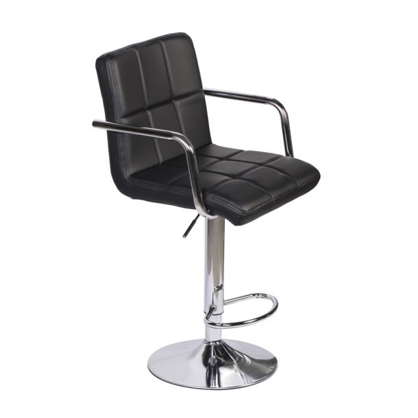 Барный стул Dublin Arm Chrome Eco Черный (44406332) с доставкой