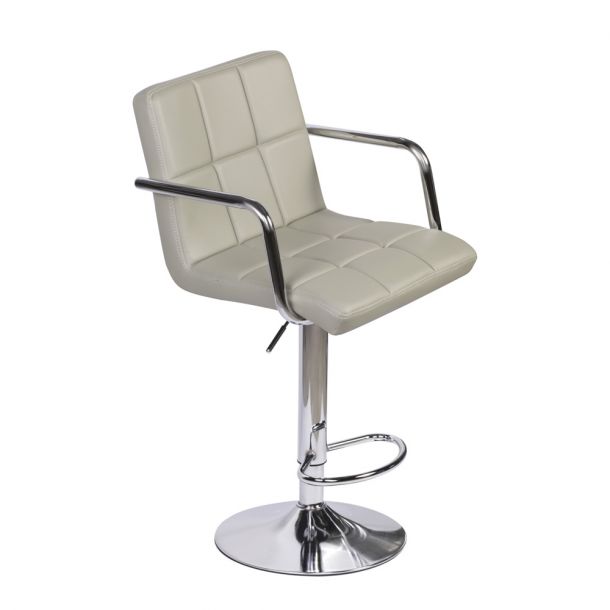 Барный стул Dublin Arm Chrome Eco Серый (44442675) с доставкой