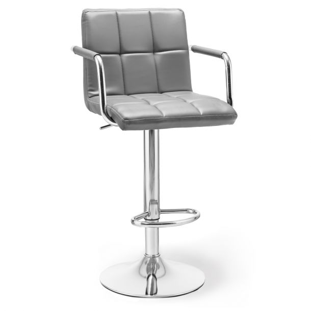 Барный стул Dublin Arm Chrome Eco Серый (44442675)
